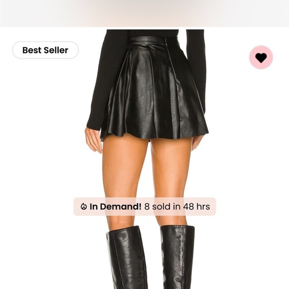 Superdown black leather skirt - Picture 3 of 5